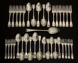 A miscellaneous collection of 'Fiddle' pattern Cape silver spoons, 19th century,