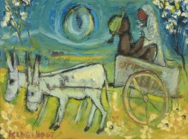 Frans Claerhout; Bridal Couple in a Donkey Cart