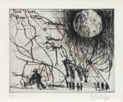 William Kentridge; Thinking Aloud, Small Thoughts: Falcon and Dove, Wild Beast, Light to Lens, Papageno, The Orbit, The Moon, Sarastro School of Athens, Cockney Rhyming Slang and Stage Set with Serpent