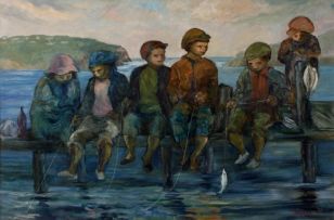 Amos Langdown; Children Fishing in the Knysna Lagoon