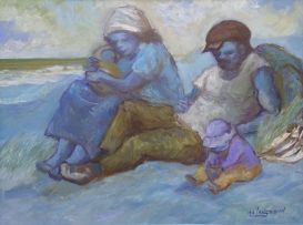 Amos Langdown; A Family on the Beach