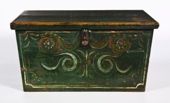A Cape witels and stinkwood green painted kist, 19th century