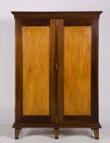 A Riversdale yellowwood and stinkwood inlaid cupboard, early 19th century