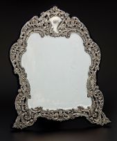 An Edwardian silver easel-back mirror, H Mathews, Birmingham, 1901