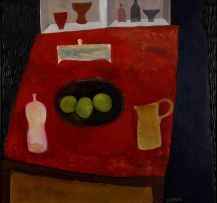 Cecil Skotnes; Still Life on a Red Table
