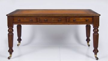 A Victorian mahogany partners' desk