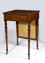 A George IV mahogany and bird's-eye maple gentleman's travelling metamorphic writing table