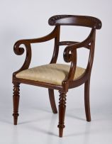 An early Victorian mahogany armchair
