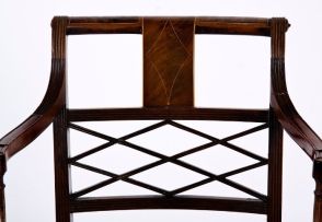 A George III mahogany and inlaid armchair