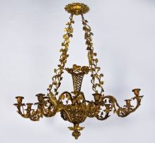 A gilt-metal eight-light chandelier, 3 June 1845
