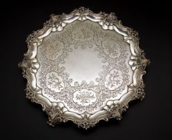 A Victorian silver salver, The Barnard Brothers, London, 1853