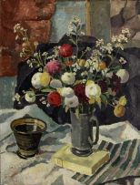 Gregoire Boonzaier; Still Life with Flowers in a Pewter Mug