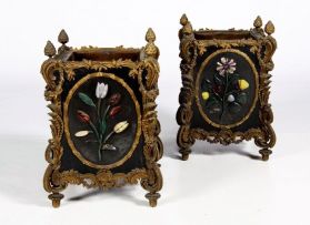 A pair of French black marble and gilt-metal mounted jardinières, late 19th century