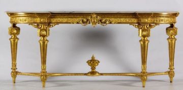 An Italian giltwood and marble-topped console table