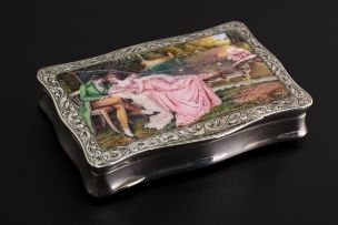 A Continental silver and enamel box, .800 standard, late 19th century