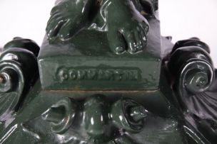 A green-painted cast-iron figural fountain, late 19th century