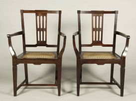 A pair of Cape neo-classical stinkwood armchairs, circa 1800