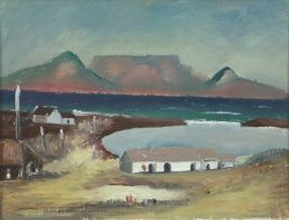 Pranas Domsaitis; Blouberg Strand with Table Mountain