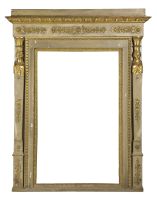 A French Directoire painted and parcel-gilt trumeau, early 19th century