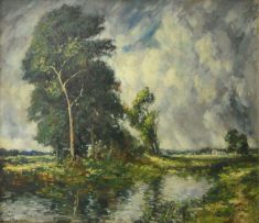 Edward Roworth; An Approaching Storm over a Cape Farmstead