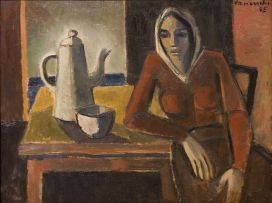 Maurice van Essche; Malay Woman with a Coffee Pot