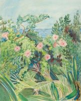 Edith King; View of the Sea with a Pink Creeper