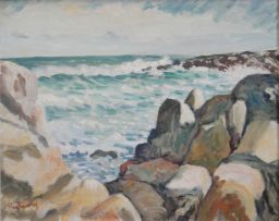 Reginald Turvey; Cape Seascape with Rocks