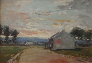 Adriaan Boshoff; A Roadway with a Figure and House