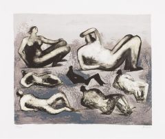 Henry Moore; Seven Reclining Figures (Cramer 495)