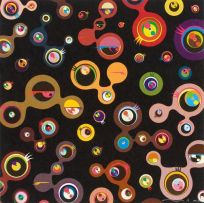 Takashi Murakami; Jelly Fish Eyes - Black 4, Jelly Fish Eyes - White 5