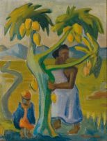 Maggie Laubser; Mother and Child at a Pawpaw Tree