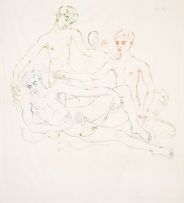 Johannes Meintjes; Three Male Nudes with Arum Lillies