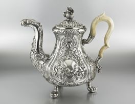 A Polish silver coffee pot, 19th century