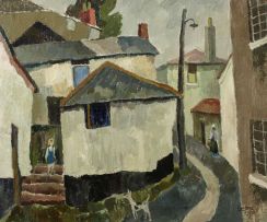 Gregoire Boonzaier; A Street Scene in Cornwall