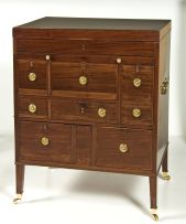 A George III mahogany gentleman's writing and dressing chest