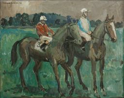 Alexander Podlashuc; Two Mounted Jockeys