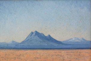 Jacob Hendrik Pierneef; Landscape with Blue Mountains