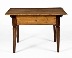 A Cape stinkwood and yellowwood peg-top side table, 19th century