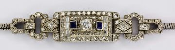 Diamond and sapphire watch case, 1920s