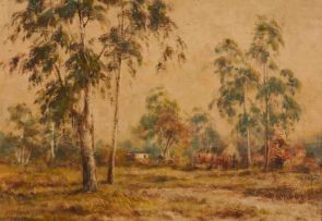 Otto Klar; Landscape with Gum Trees