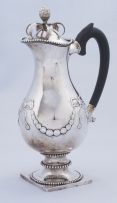 A Cape silver coffee pot, unknown maker HNS, 18th century