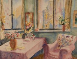 Maud Sumner; Interior with Pink Armchair