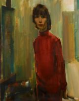 Clement Serneels; Young Girl in Red
