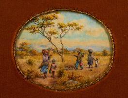Diana Mallet-Veale; In the Kraal; and two other miniatures