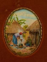 Diana Mallet-Veale; In the Kraal; and two other miniatures