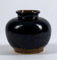 A Chinese black-glazed jar