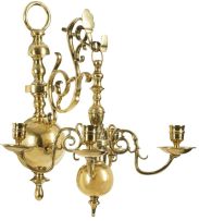 A Flemish brass wall chandelier, 19th century