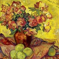 Irma Stern; Still Life of Roses and Apples