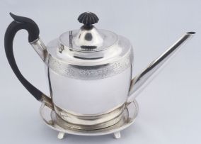A Cape silver teapot on matched stand, Jan Lotter, early 19th century