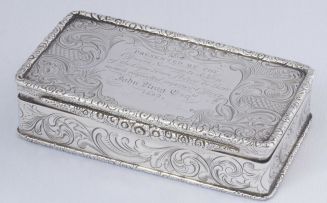 A rare Cape silver table snuff box, Thomas Stephenson, mid 19th century